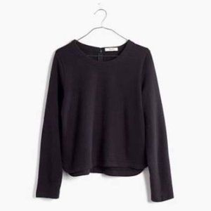 Madewell Large Black Jacquard Grid Sweatshirt